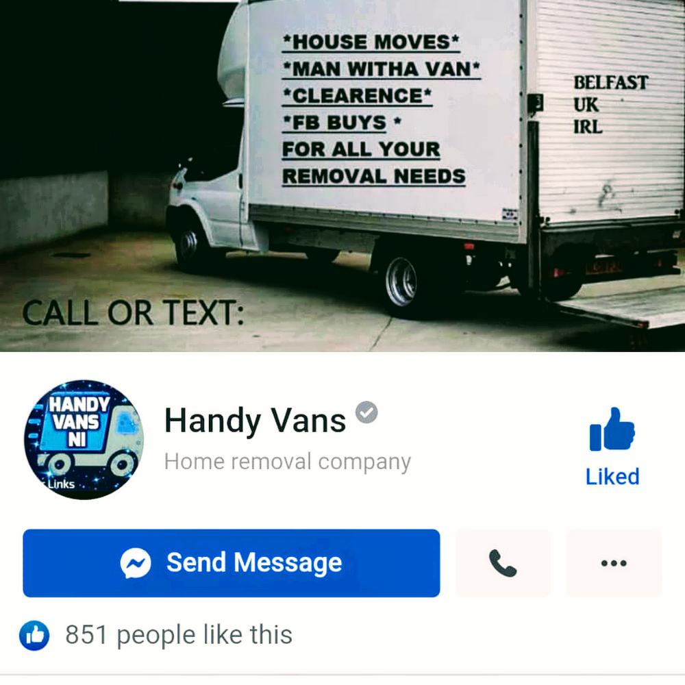 Handy Vans NI, Home Removals, Cross channel Removals, U.K mainland . Ireland