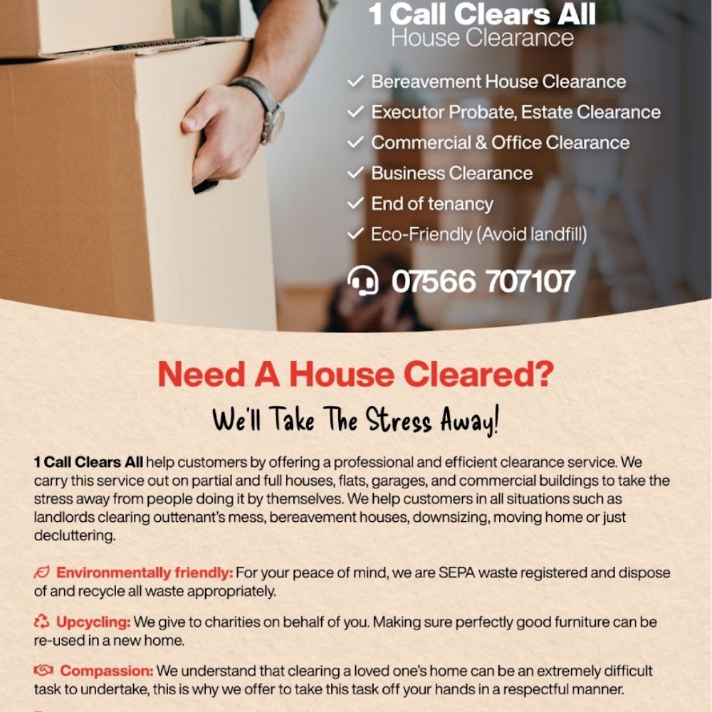 1 CALL CLEARS ALL HOUSE CLEARANCES